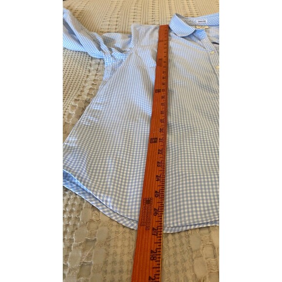 St John’s Bay Womans Button Down Blouse  Size XL Blue White Checked Cotton Top - Picture 10 of 11
